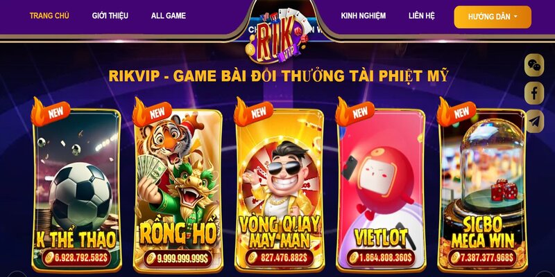 Rikvip chứa một kho tàng trò chơi vô cùng đa dạng và phong phú