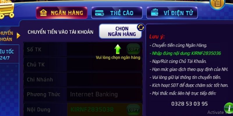 Cung cấp mã xác thực chính xác để rút tiền